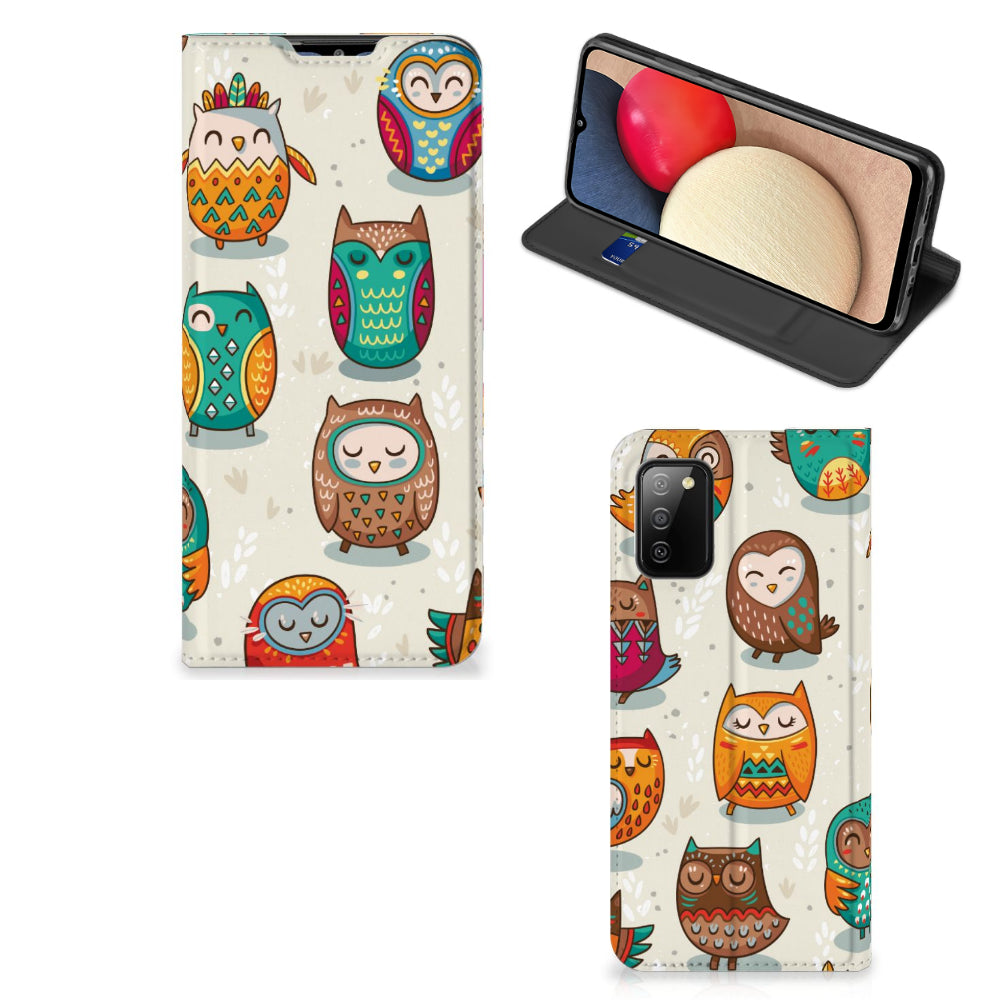 Samsung Galaxy M02s | A02s Hoesje maken Vrolijke Uilen