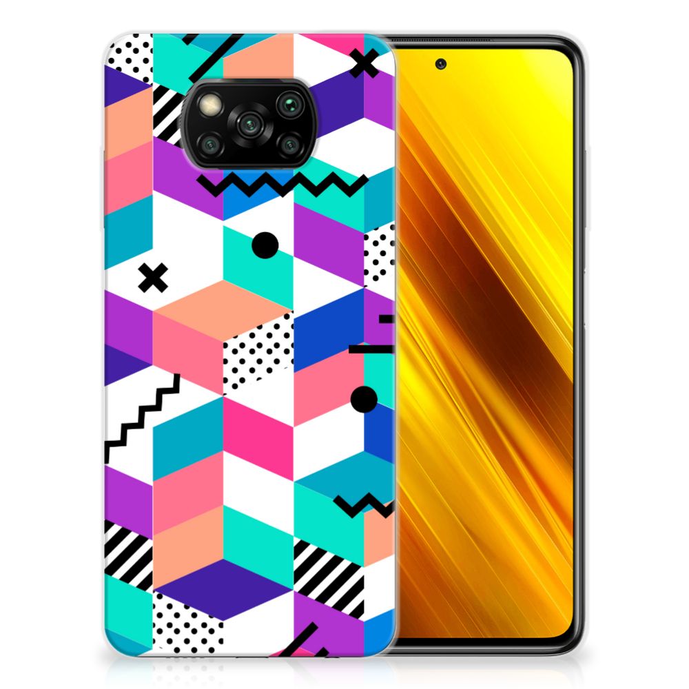 Xiaomi Poco X3 | Poco X3 Pro TPU Hoesje Blokken Kleurrijk B2C Telecom