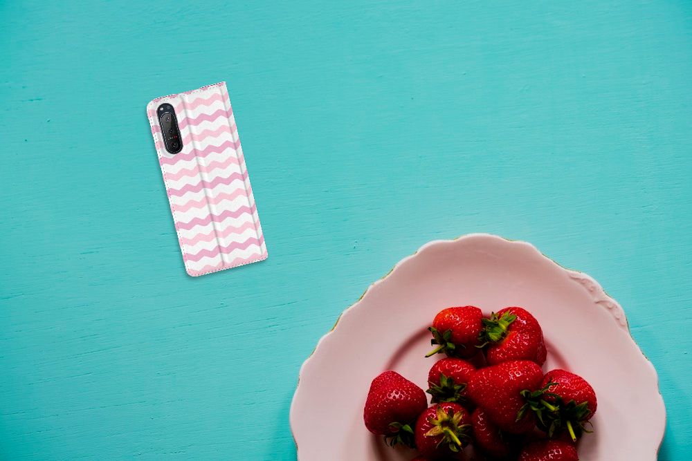Sony Xperia 5 II Hoesje met Magneet Waves Roze - B2C Telecom