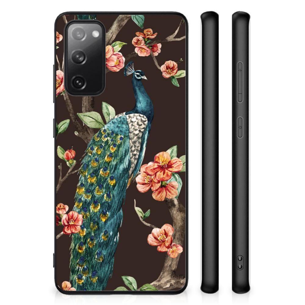 Samsung Galaxy S20 FE Dierenprint Telefoonhoesje Pauw met Bloemen B2C Telecom