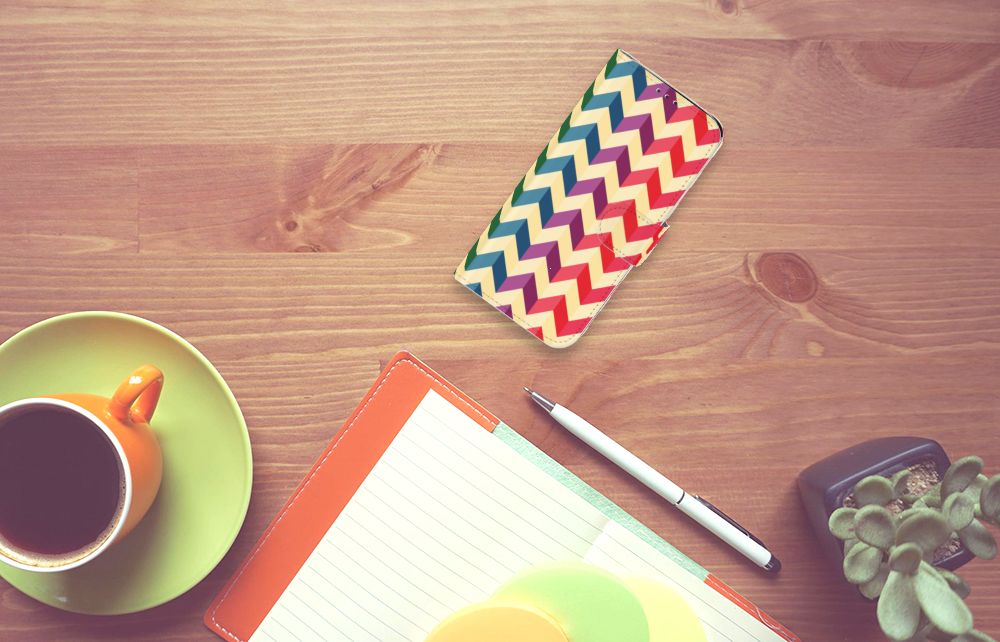 Samsung Galaxy A20e Telefoon Hoesje Zigzag Multi Color