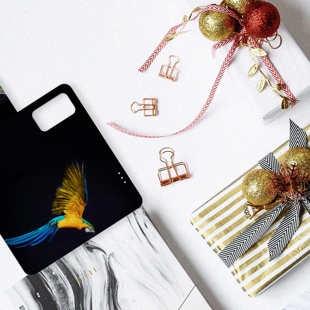 Huawei P40 Pro Telefoonhoesje met Pasjes Papegaai
