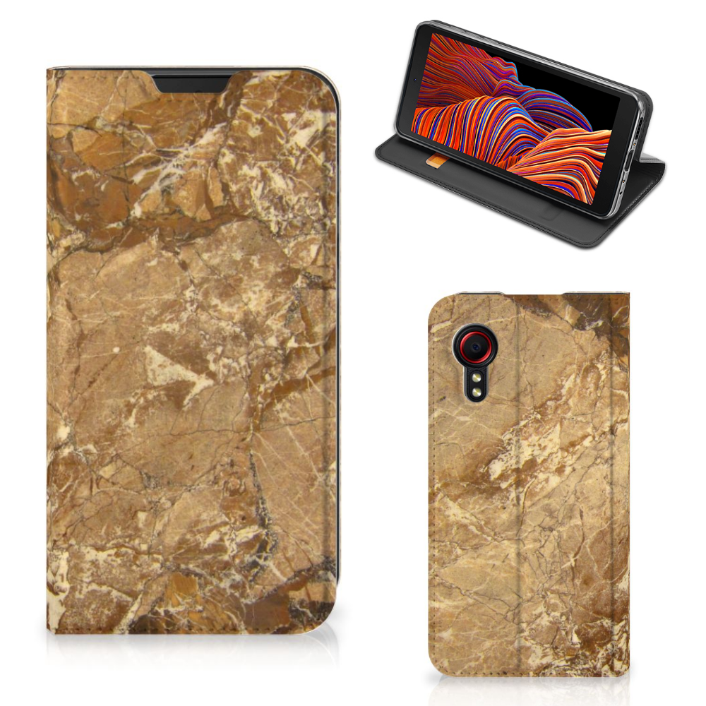 Samsung Galaxy Xcover 5 Standcase Marmer Creme - B2C Telecom