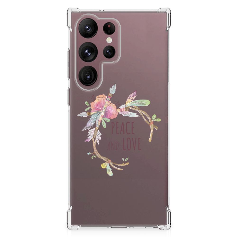 Samsung Galaxy S23 Ultra Stevig Bumper Hoesje Boho Text B2C Telecom