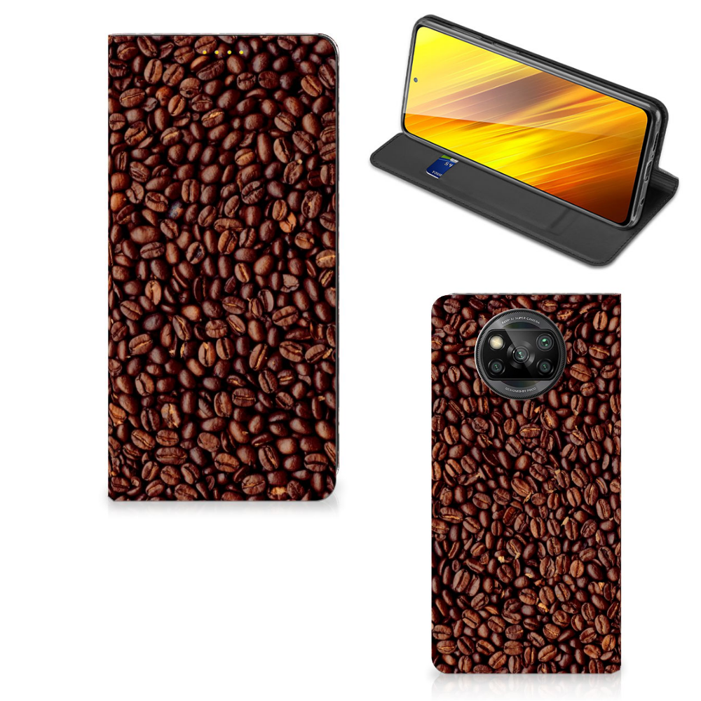 Xiaomi Poco X3 Pro | Poco X3 Flip Style Cover Koffiebonen - B2C Telecom