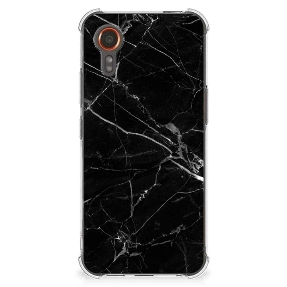 Samsung Galaxy Xcover 7 Anti-Shock Hoesje Marmer Zwart - Origineel Cadeau Vader