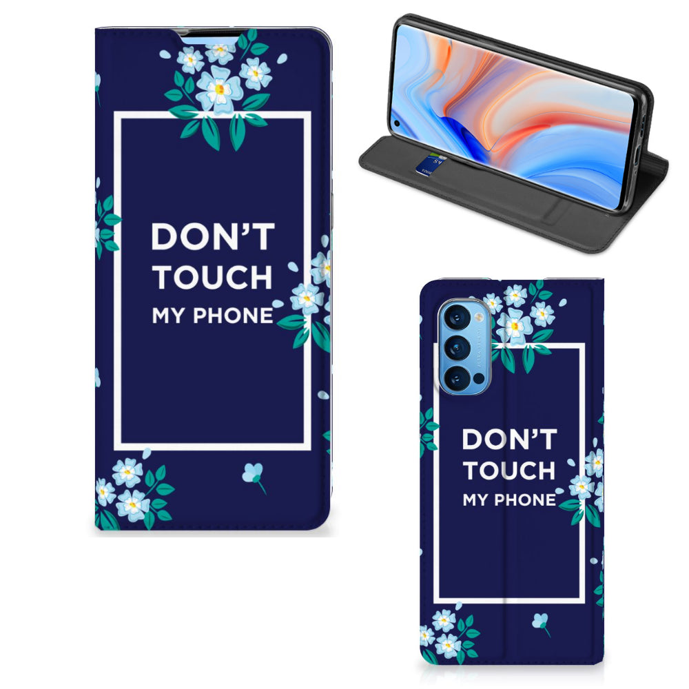 OPPO Reno4 Pro 5G Design Case Flowers Blue DTMP