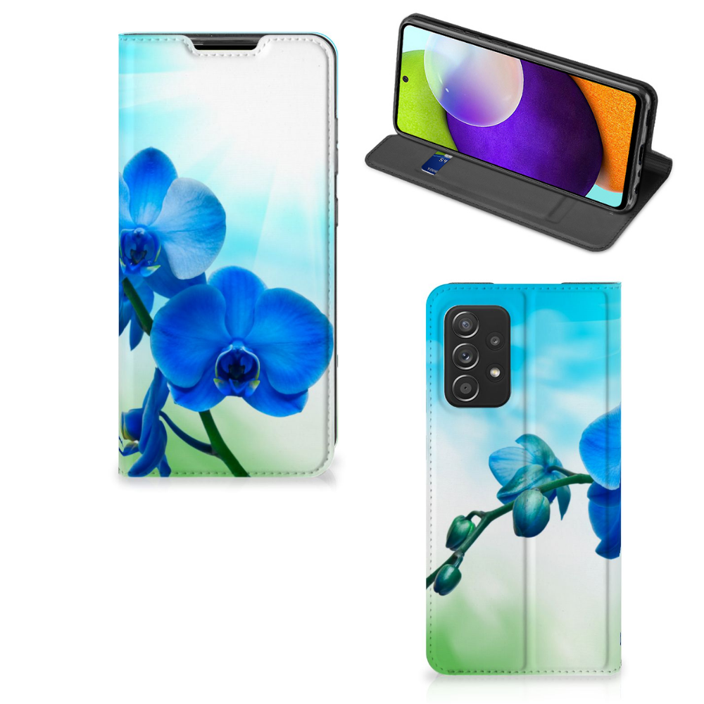 Samsung Galaxy A52 Smart Cover Orchidee Blauw - Cadeau voor je Moeder - B2C Telecom
