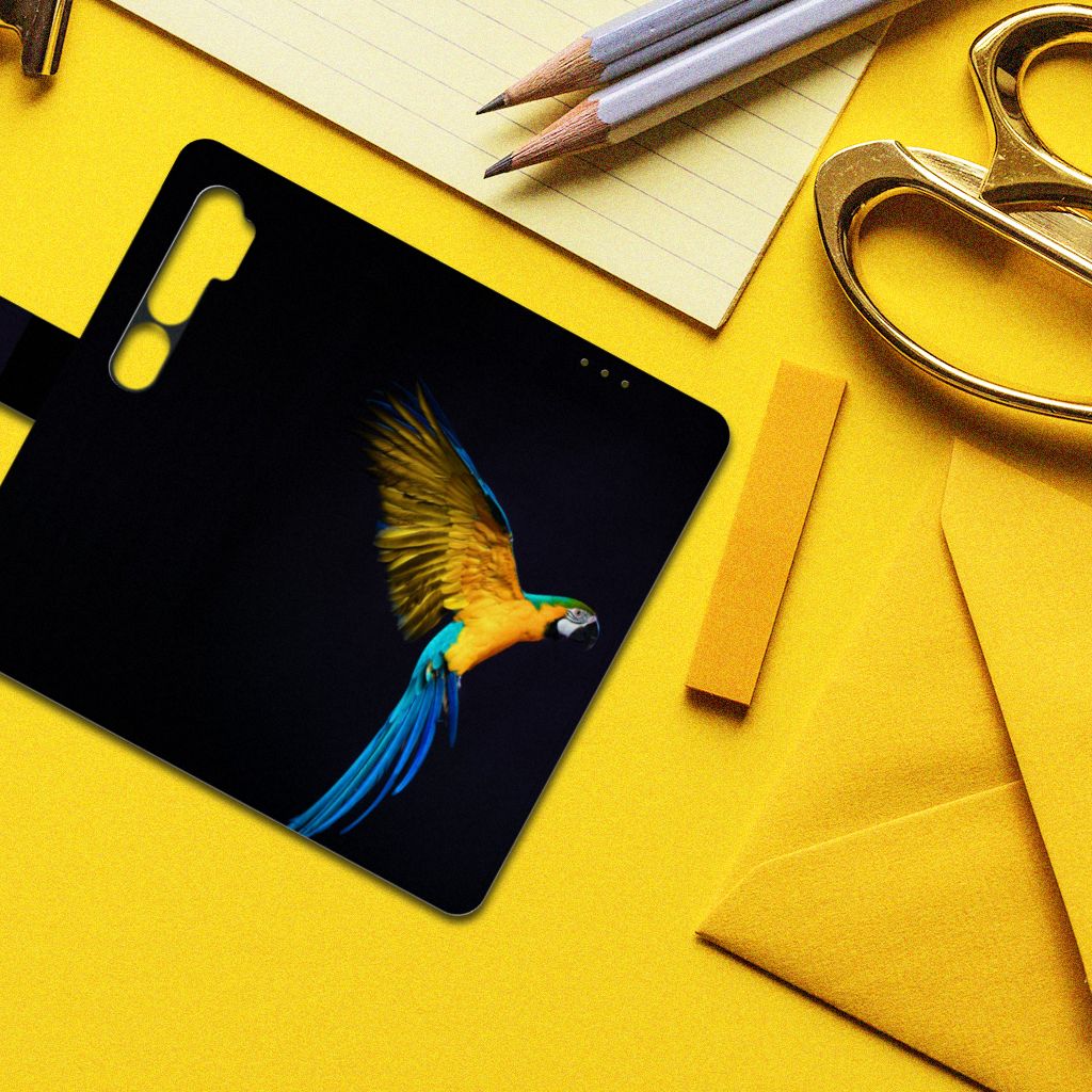 Xiaomi Mi Note 10 Pro Telefoonhoesje met Pasjes Papegaai