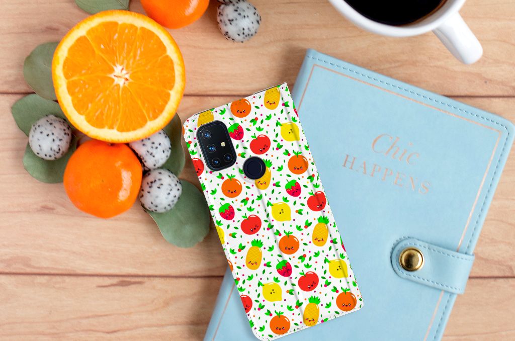 OnePlus Nord N10 5G Flip Style Cover Fruits - B2C Telecom