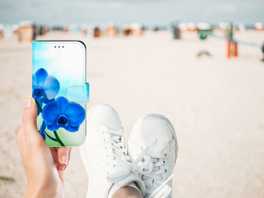 Samsung Galaxy S10e Hoesje Orchidee Blauw - Cadeau voor je Moeder
