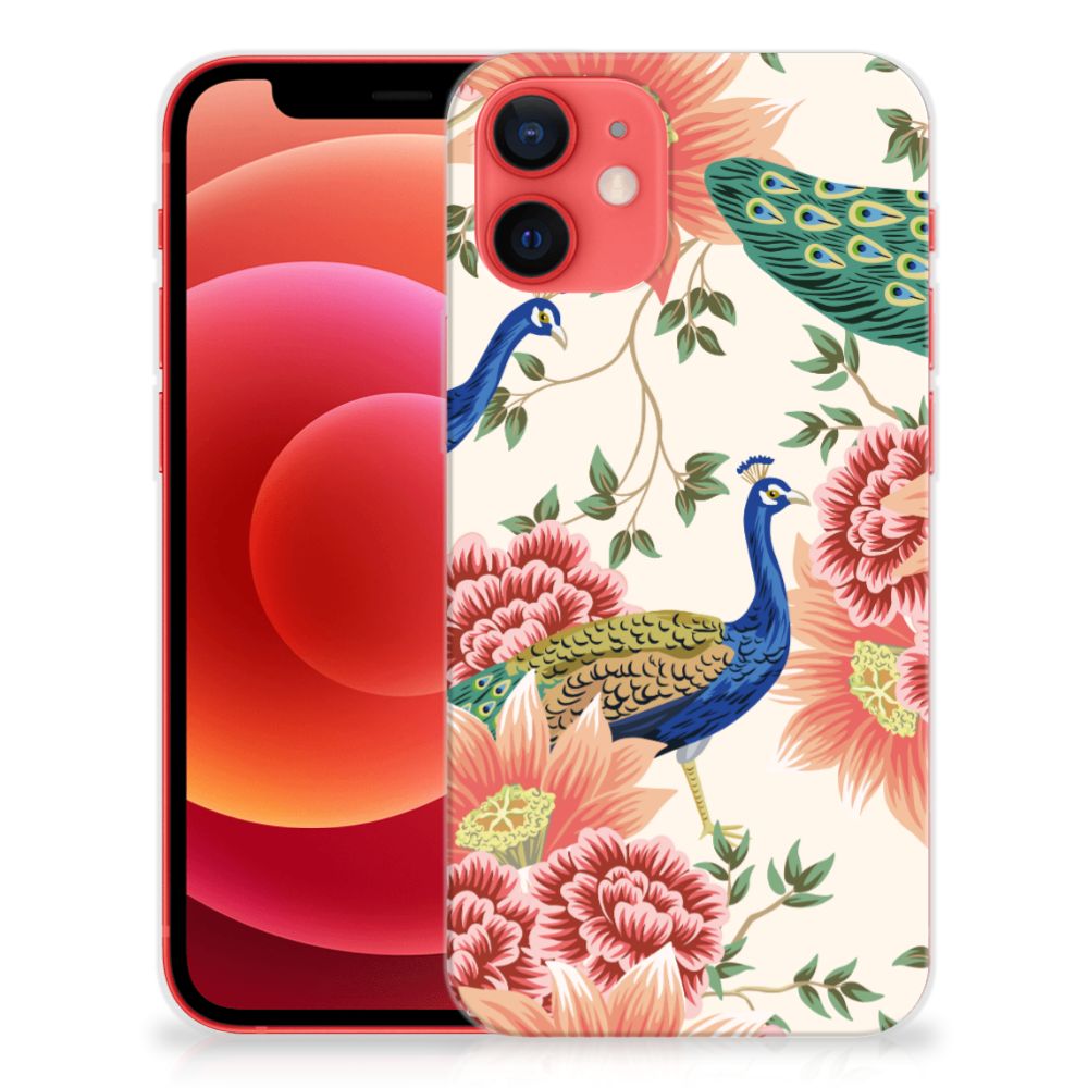 TPU Hoesje voor iPhone 12 Mini Pink Peacock