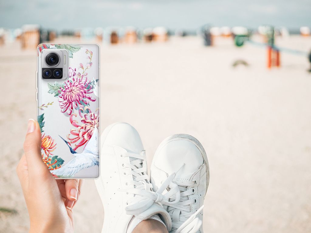 Motorola Moto X30 Pro TPU Hoesje Bird Flowers B2C Telecom