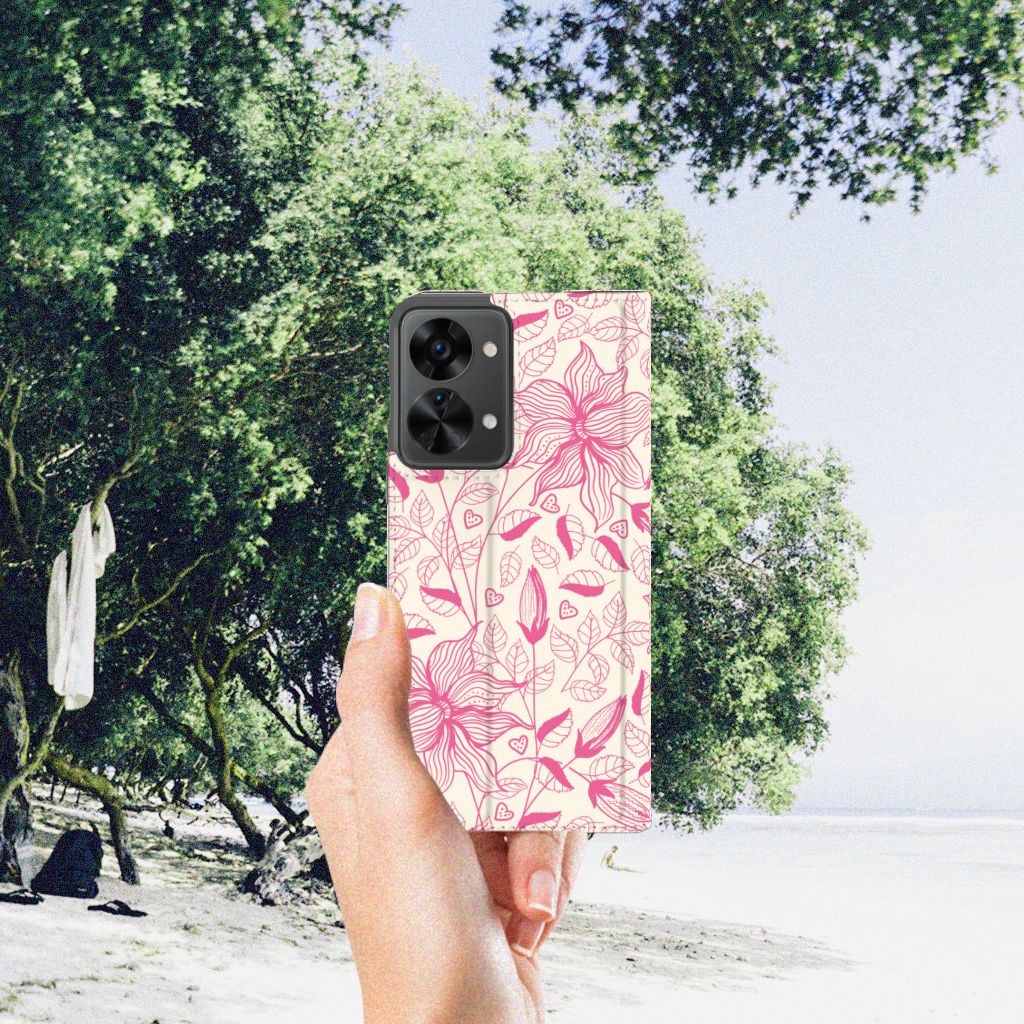 OnePlus Nord 2T Smart Cover Pink Flowers - B2C Telecom