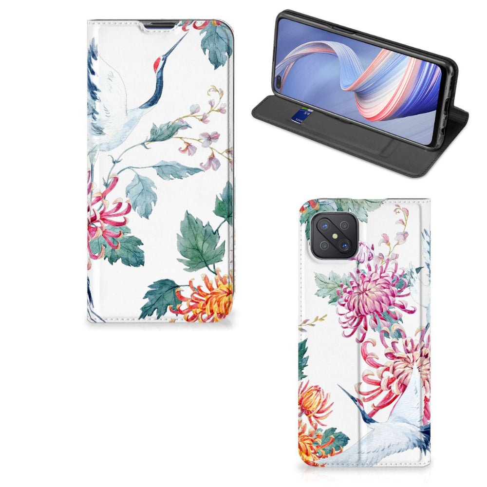 OPPO Reno4 Z 5G Hoesje maken Bird Flowers