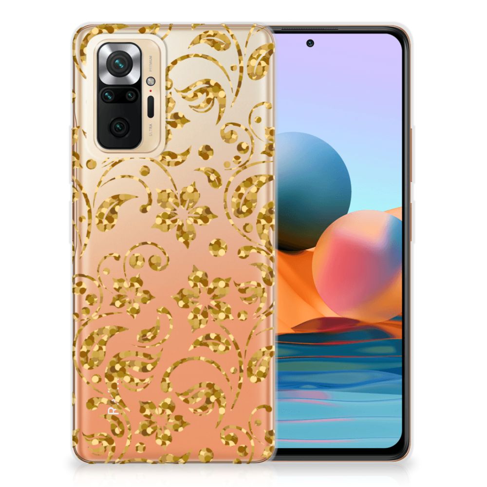 Xiaomi Redmi Note 10 Pro TPU Case Gouden Bloemen B2C Telecom