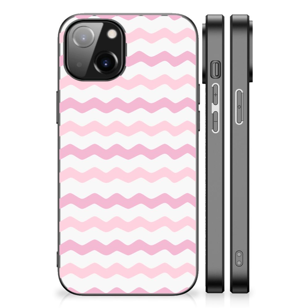 Apple iPhone 13/14 Back Case Waves Roze