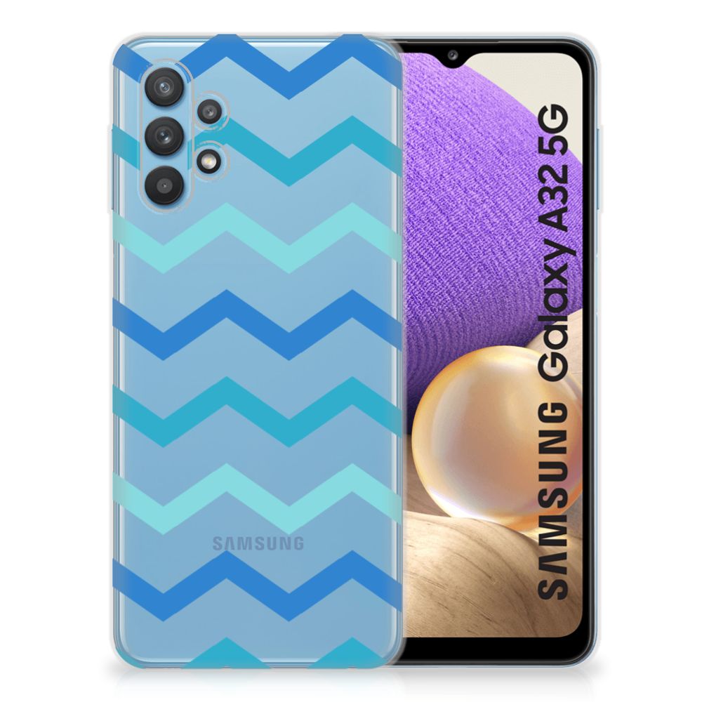 Samsung Galaxy A32 5G TPU bumper Zigzag Blauw B2C Telecom