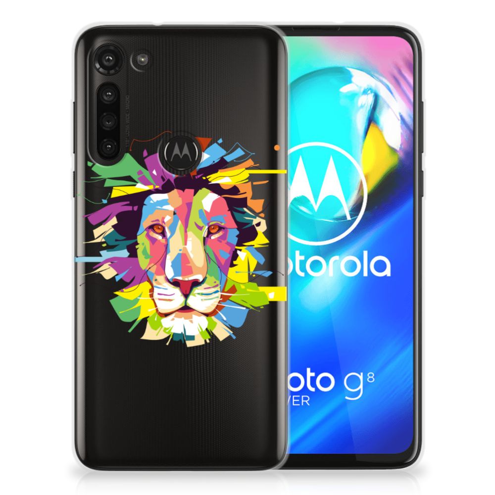 Motorola Moto G8 Power Telefoonhoesje met Naam Lion Color B2C Telecom