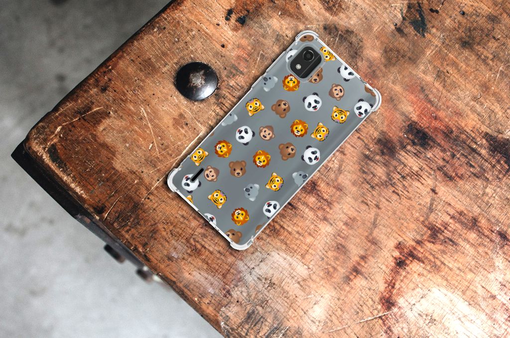 Doorzichtige Silicone Hoesje voor Nokia C2 2nd Edition Dieren Emojis B2C Telecom