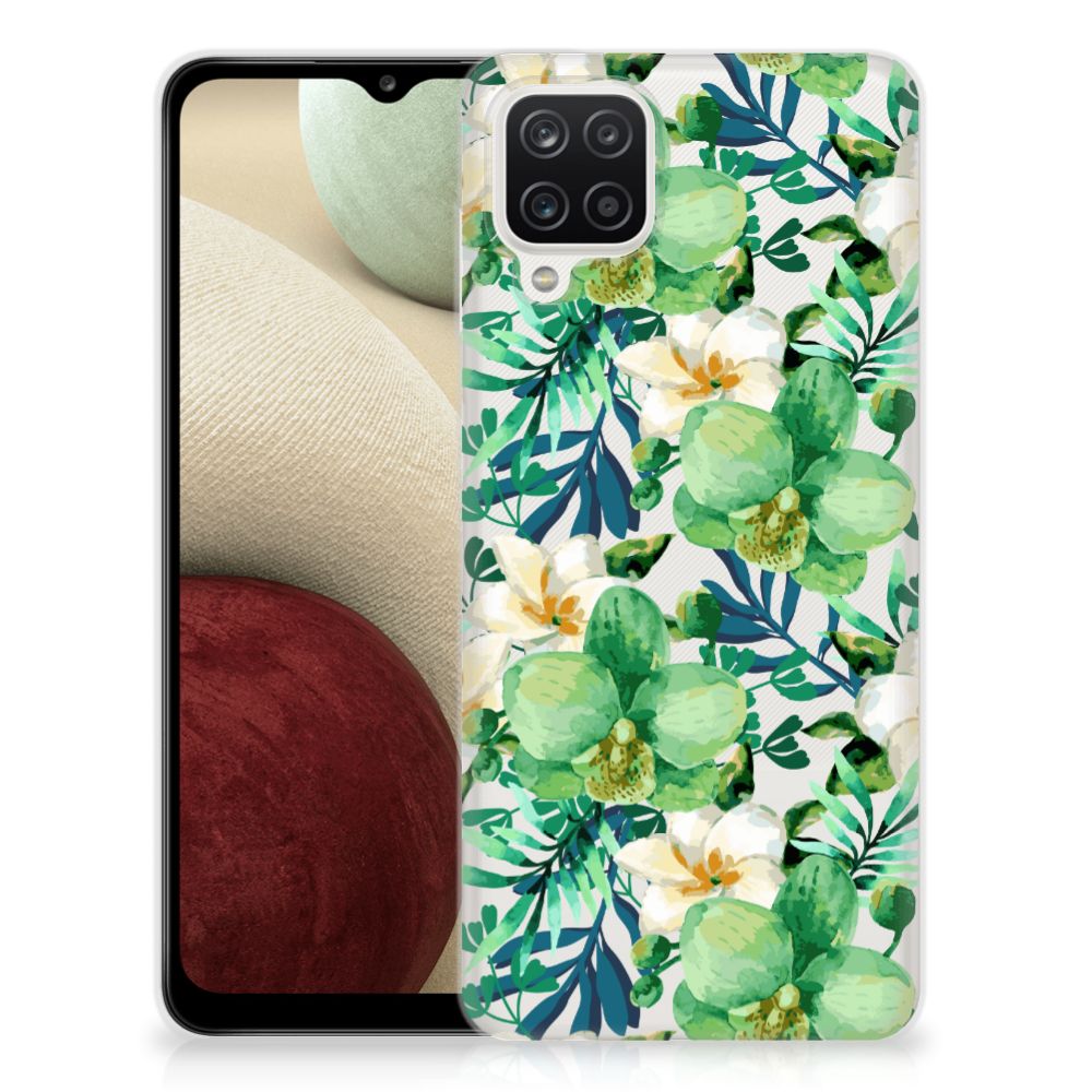 Samsung Galaxy A12 TPU Case Orchidee Groen B2C Telecom