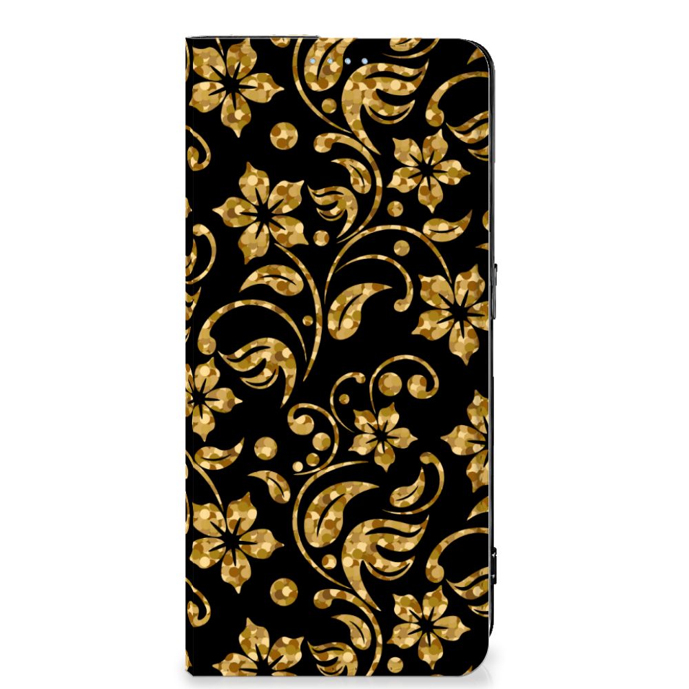 OPPO Reno8 Pro Smart Cover Gouden Bloemen - B2C Telecom