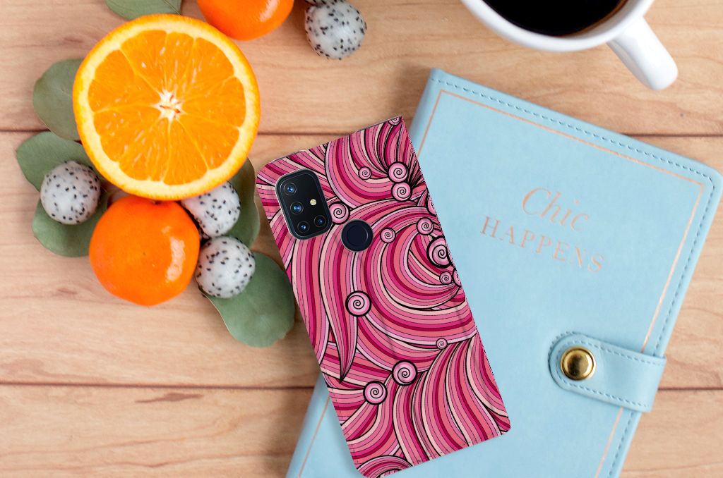 OnePlus Nord N10 5G Bookcase Swirl Pink - B2C Telecom