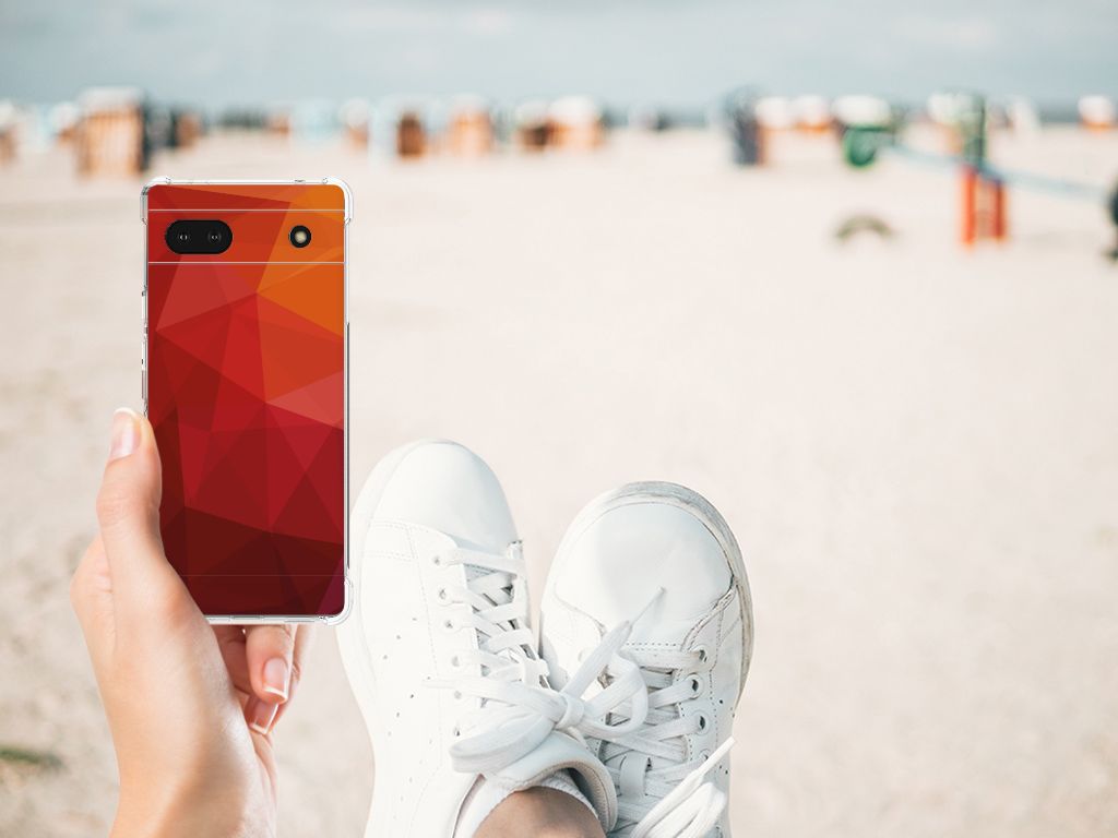 Shockproof Case voor Google Pixel 6A Polygon Red B2C Telecom