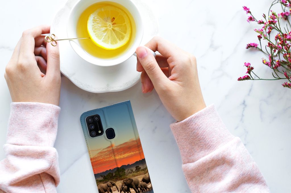 Samsung Galaxy M31 Hoesje maken Olifanten - B2C Telecom
