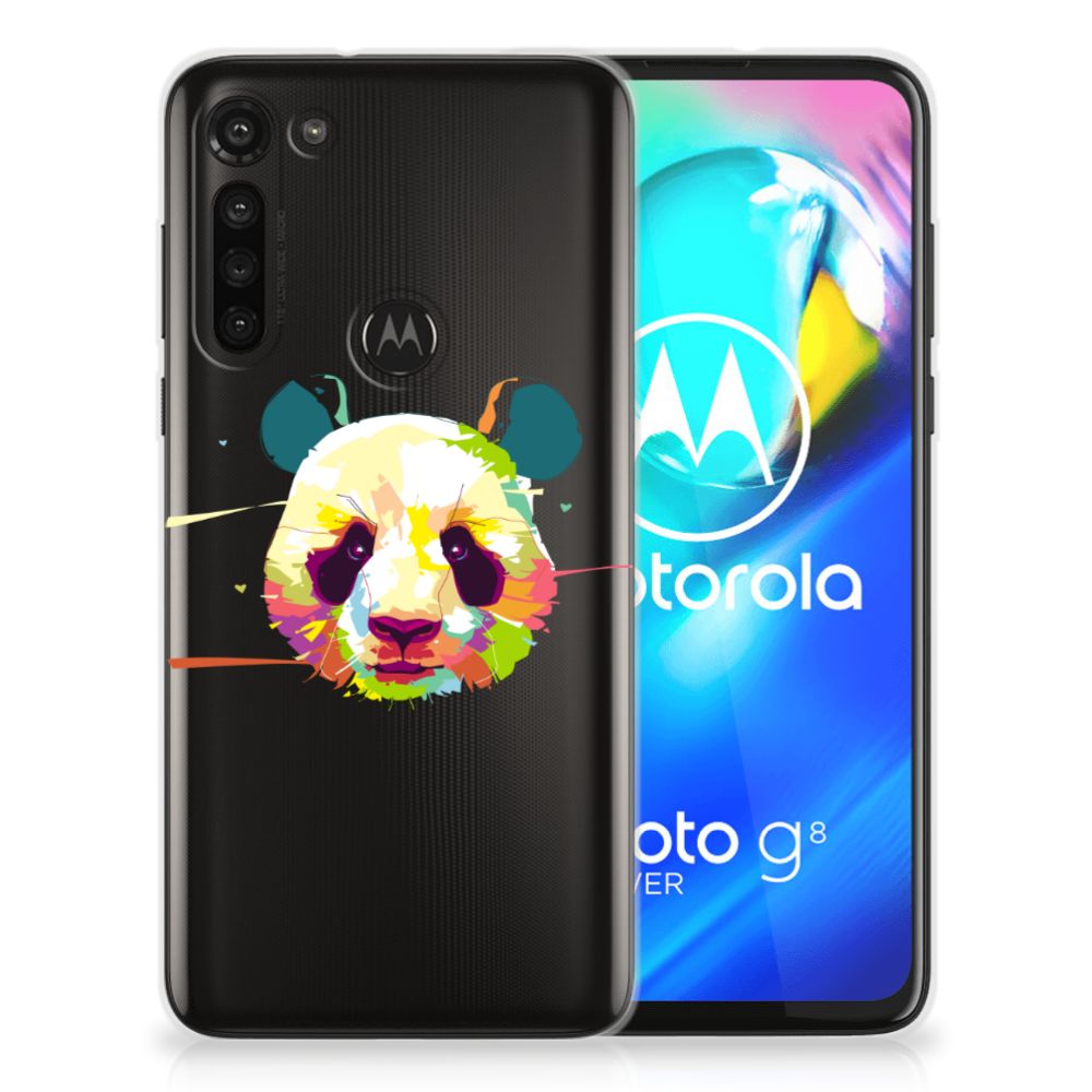 Motorola Moto G8 Power Telefoonhoesje met Naam Panda Color B2C Telecom