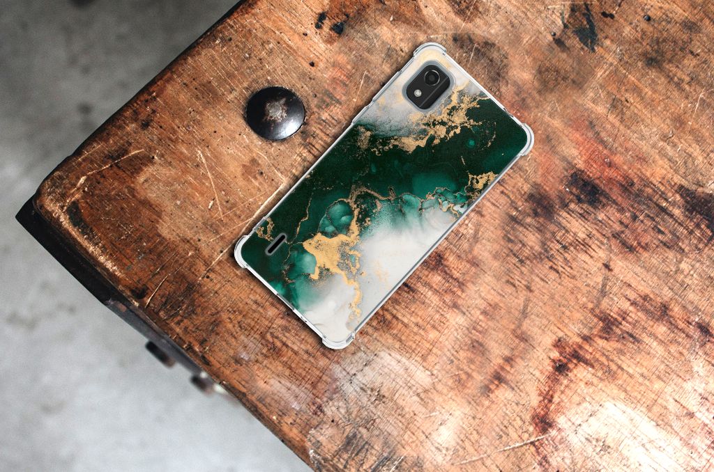 Anti-Shock Hoesje voor Nokia C2 2nd Edition Marmer Groen B2C Telecom