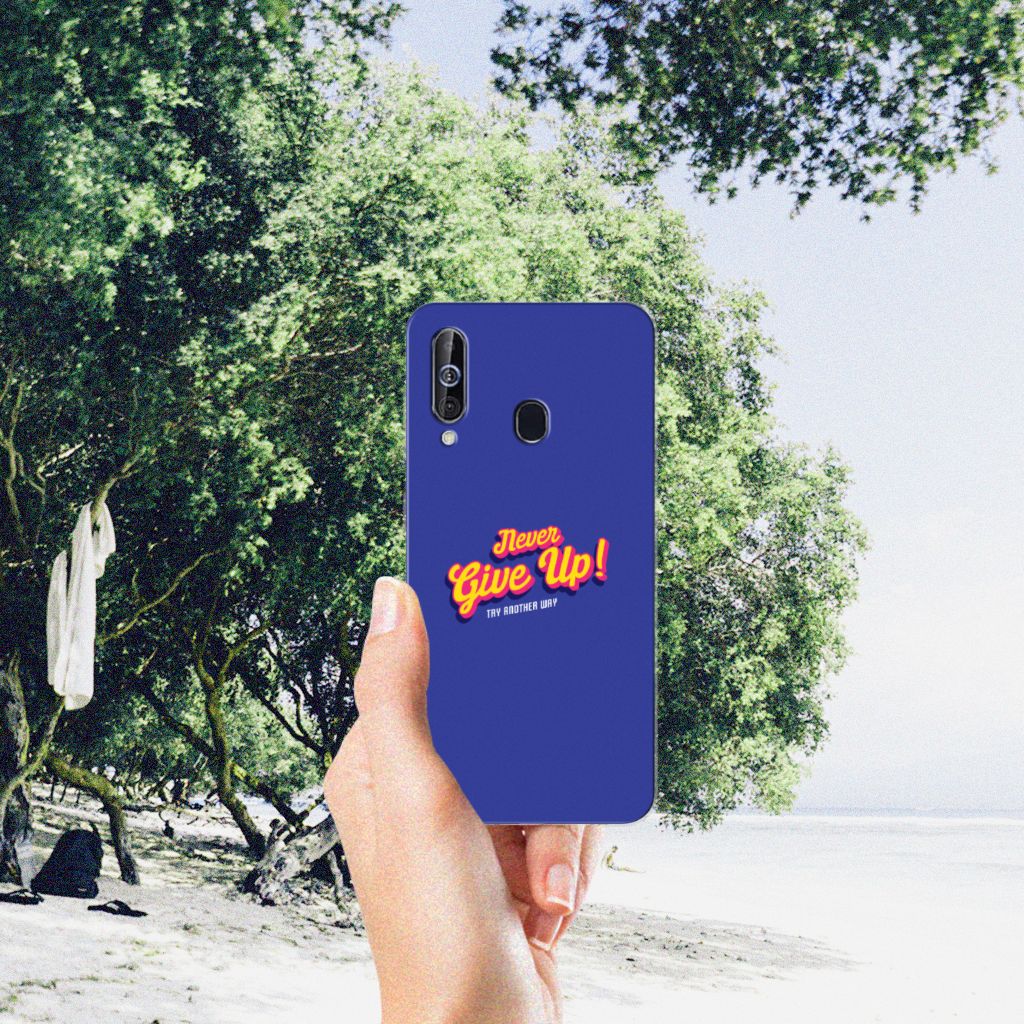 Samsung Galaxy A60 Siliconen hoesje met naam Never Give Up