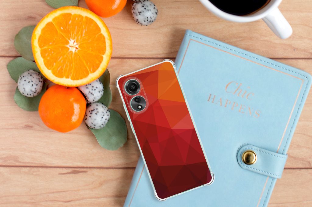 Shockproof Case voor OPPO A78 4G Polygon Red B2C Telecom