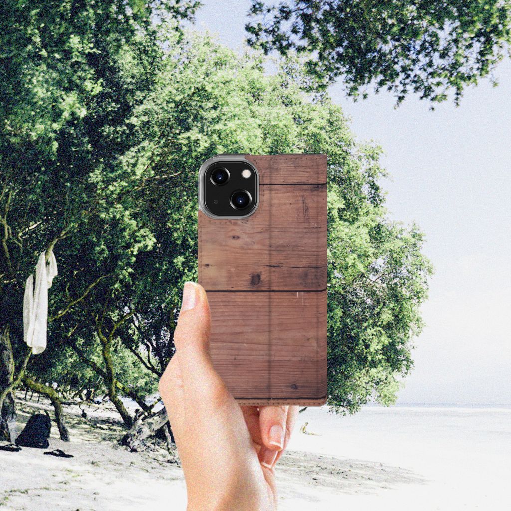 iPhone 14 Book Wallet Case Old Wood - B2C Telecom