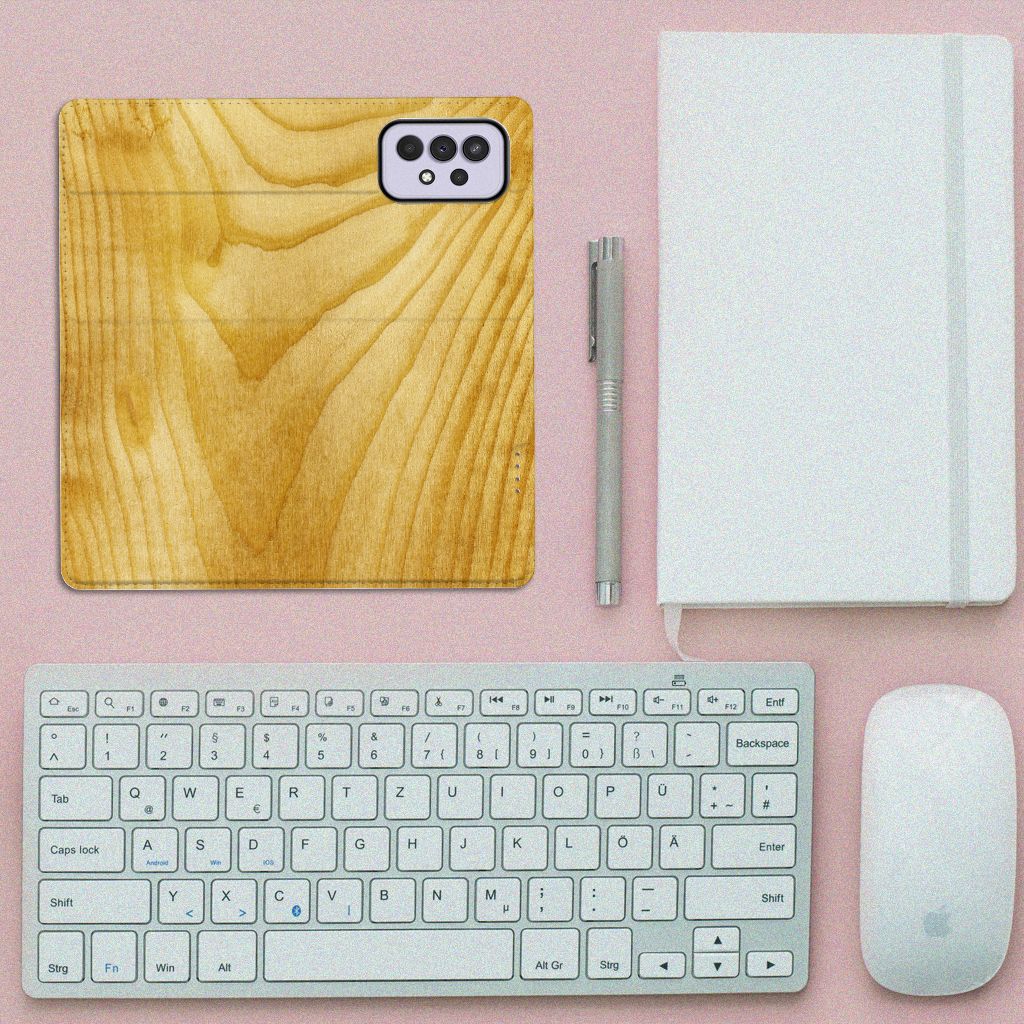 Samsung Galaxy A33 5G Book Wallet Case Licht Hout - B2C Telecom