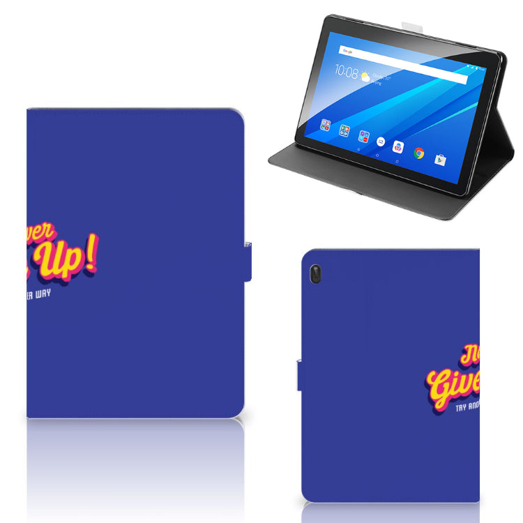 Lenovo Tab E10 Tablet Hoesje met naam Never Give Up