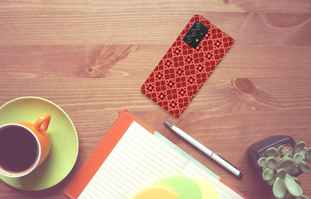Samsung Galaxy A52 Hoesje met Magneet Batik Rood - B2C Telecom