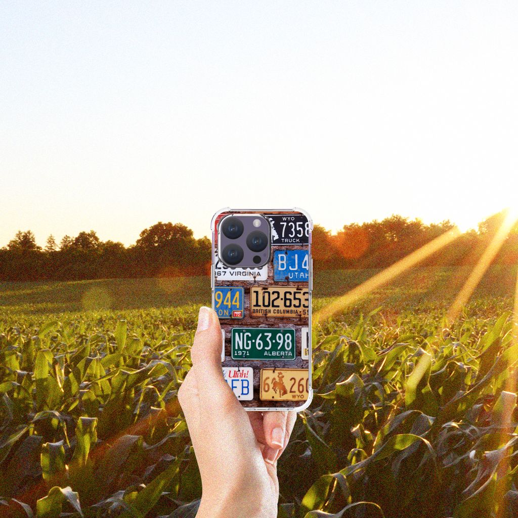 iPhone 15 Pro Anti-shock Hoesje met foto Kentekenplaten B2C Telecom