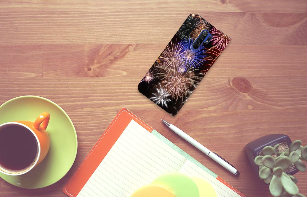 Xiaomi Redmi 9 Hippe Standcase Vuurwerk - B2C Telecom