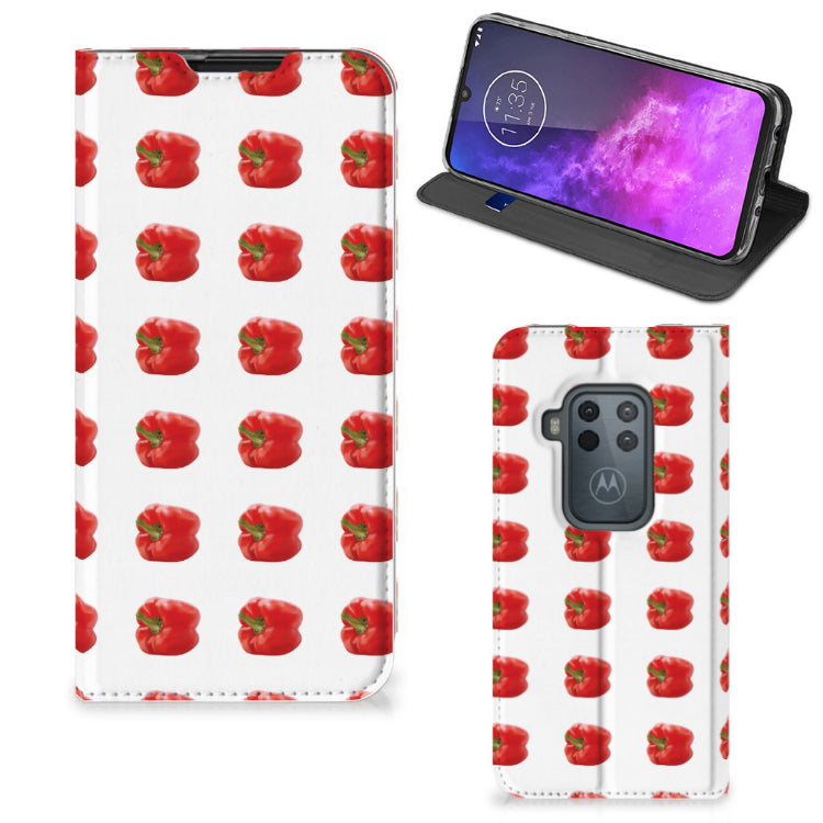 Motorola One Zoom Flip Style Cover Paprika Red