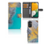Samsung Galaxy A14 5G Bookcase Marble Blue Gold met kleurrijk design in turquoise en goud.