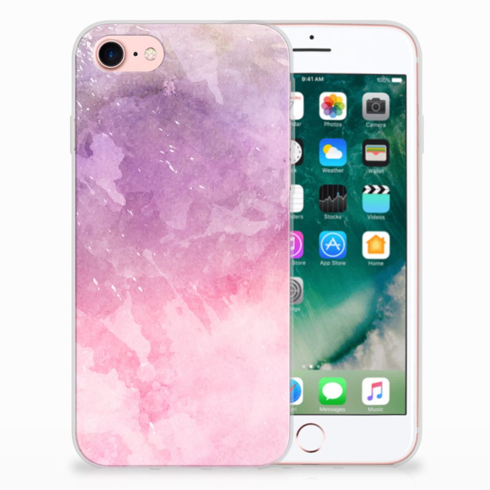Hoesje maken iPhone SE 2022 | SE 2020 | 8 | 7 Pink Purple Paint
