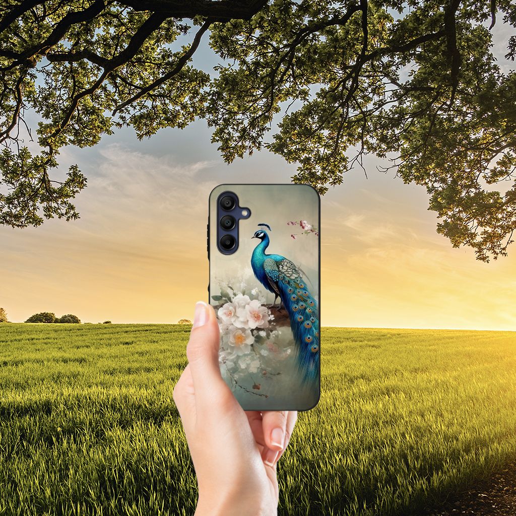 Dierenprint Telefoonhoesje voor Samsung Galaxy A15 Vintage Pauwen B2C Telecom