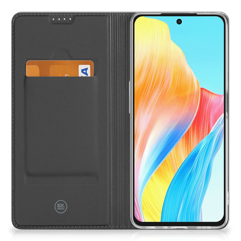 OPPO A98 5G Hoesje met Magneet Geruit Rood