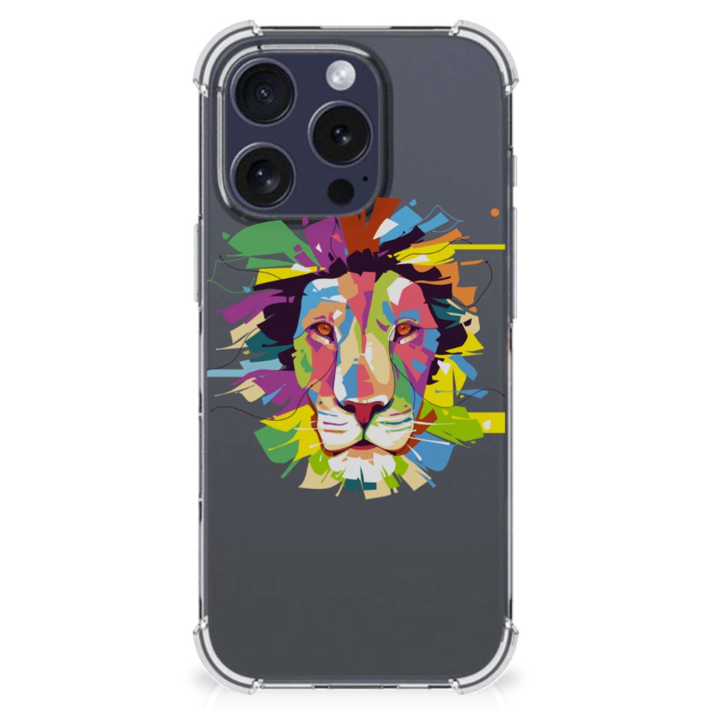 iPhone 16 Pro Stevig Bumper Hoesje Lion Color