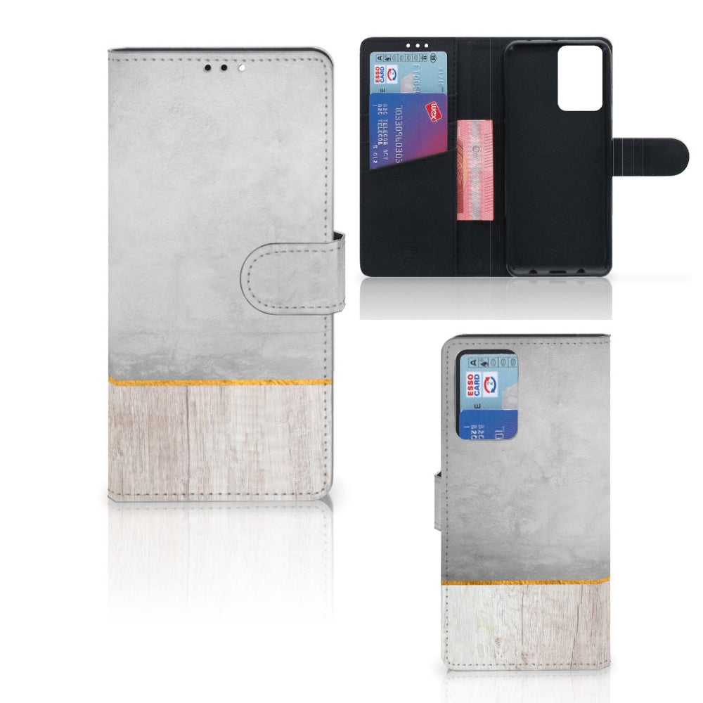 Xiaomi Redmi Note 10 Pro Book Style Case Wood Concrete