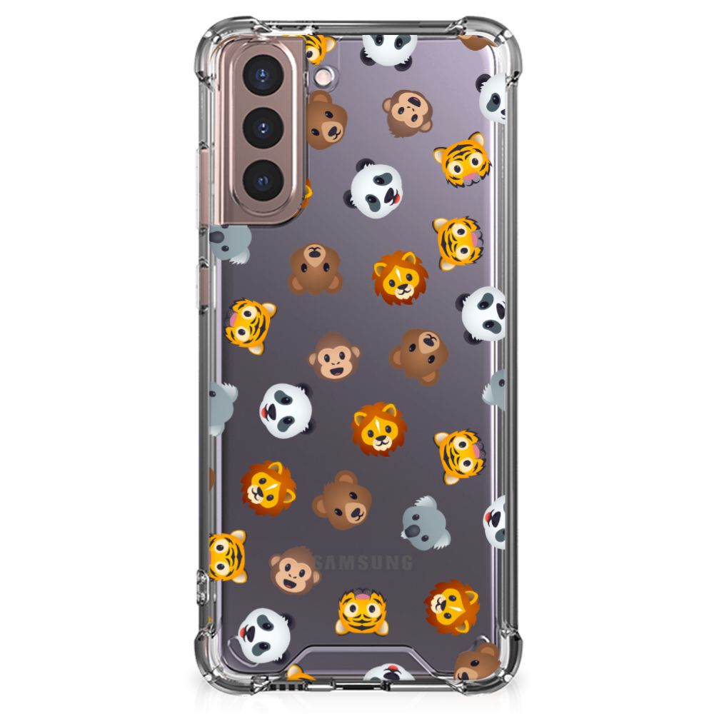 Doorzichtige Silicone Hoesje voor Samsung Galaxy S21 Plus Dieren Emojis B2C Telecom