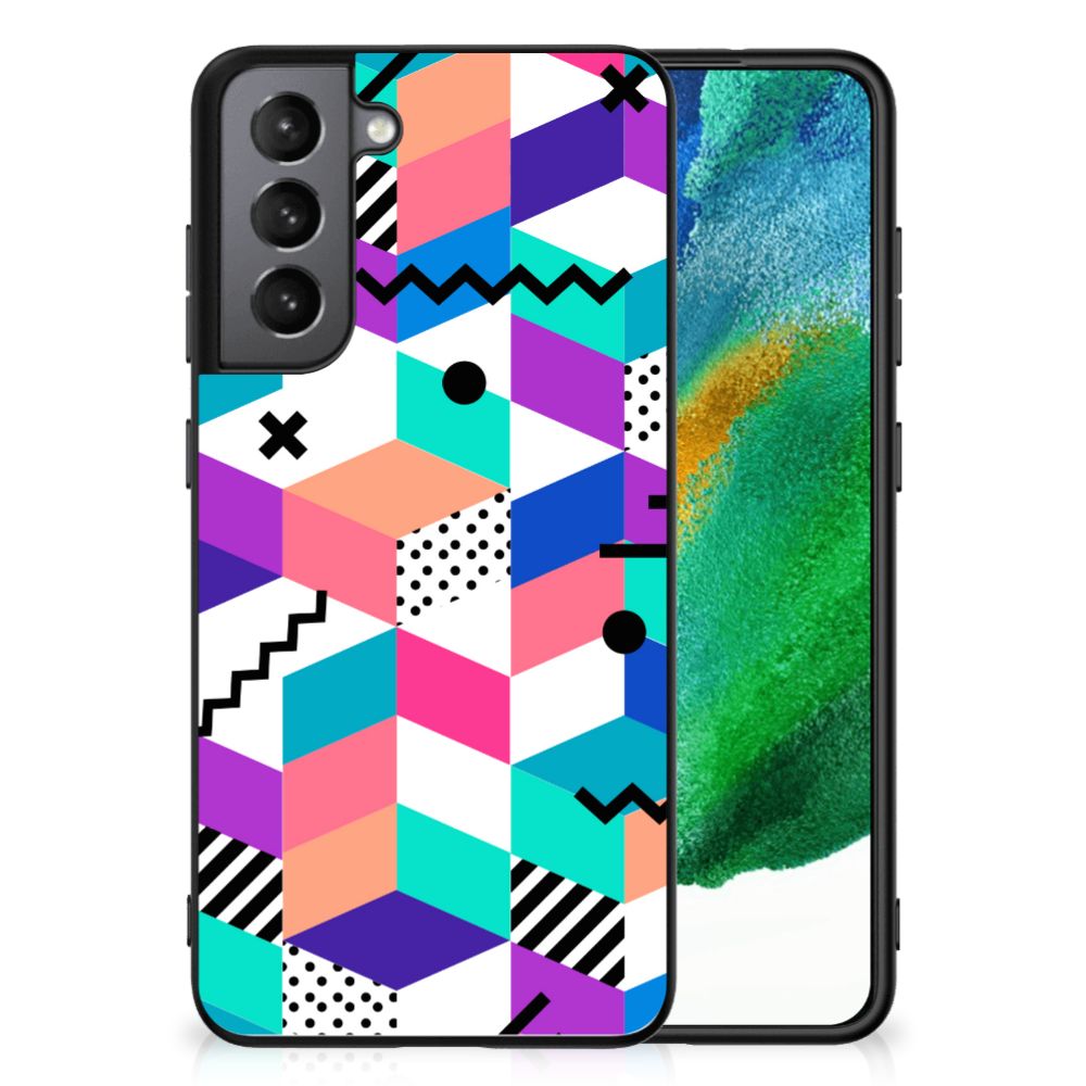 Samsung Galaxy S21FE Backcover Blokken Kleurrijk