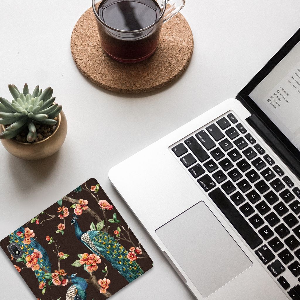 Samsung Galaxy A10 Hoesje maken Pauw met Bloemen