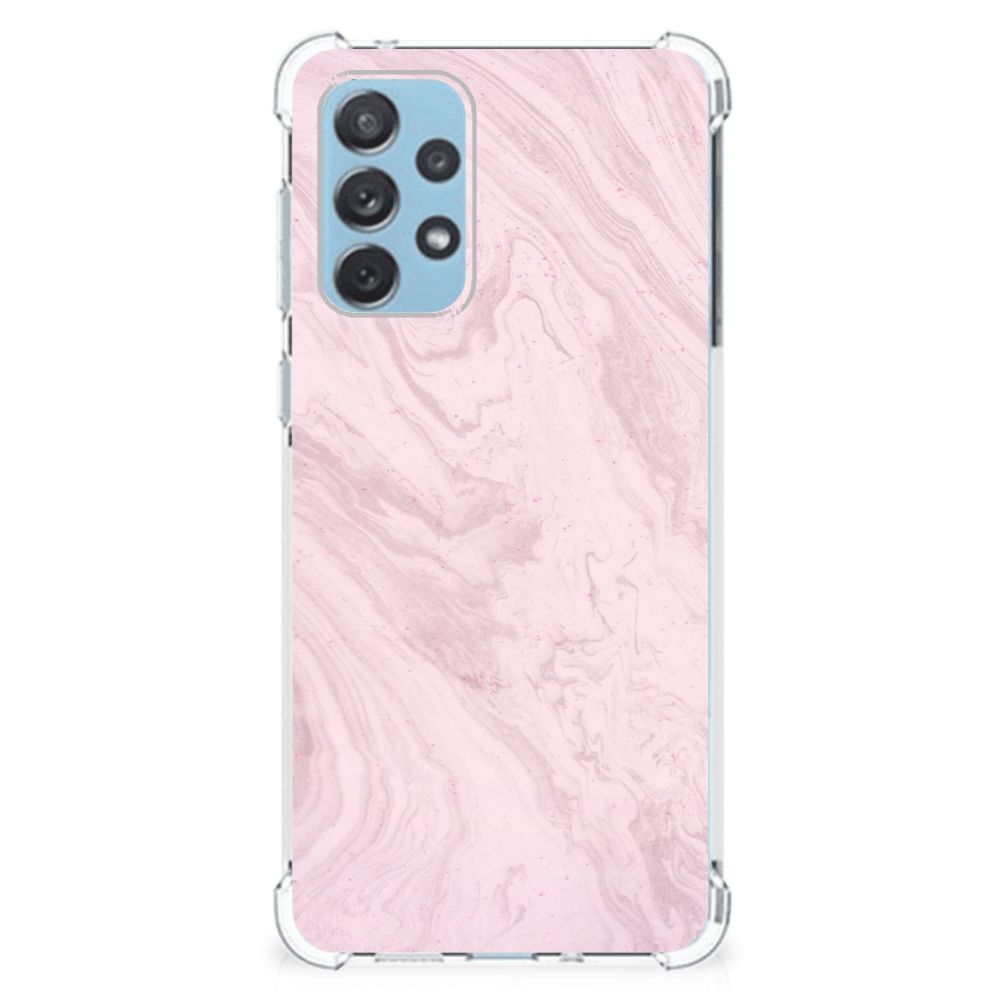 Samsung Galaxy A73 Anti-Shock Hoesje Marble Pink - Origineel Cadeau Vriendin B2C Telecom